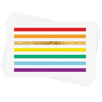 RAINBOW STRIPES' metallic temporary tattoo set includes 10 colorful rainbow tattoos! @FlashTattoos #FLASHTAT